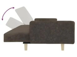 Canapé-lit à 2 Places Avec Deux Oreillers Taupe Tissu -Meubles Soldes Boutique canape 22002201