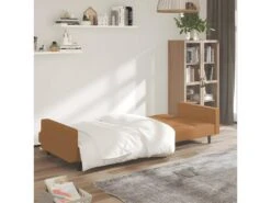 Canapé-lit à 2 Places Taupe Microfibre -Meubles Soldes Boutique canape 22002669