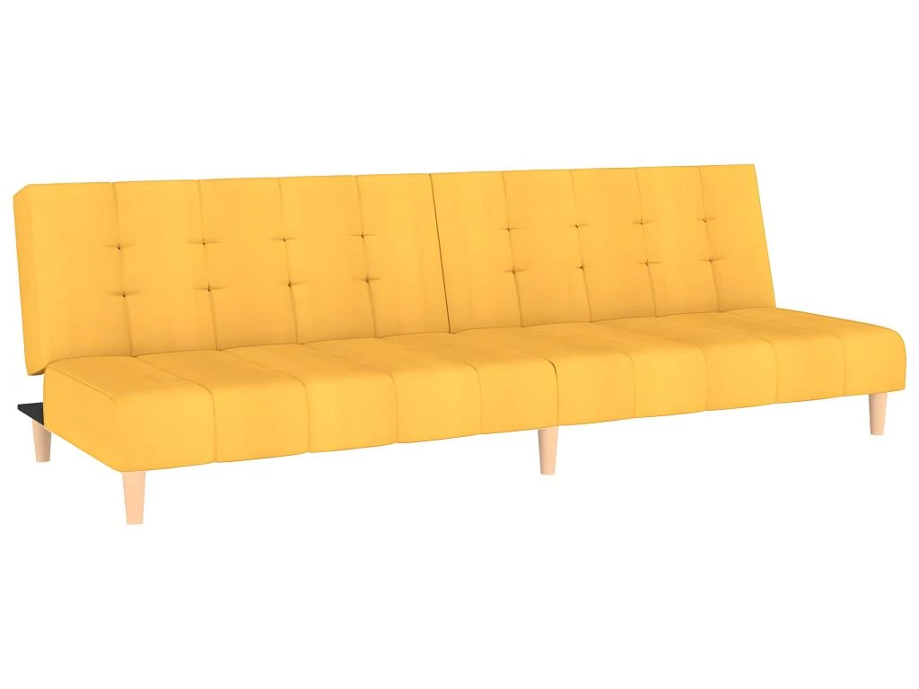 Canapé-lit à 2 Places Jaune Tissu 4 Canapé-lit à 2 Places Jaune Tissu – Image 2