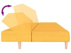 Canapé-lit à 2 Places Jaune Tissu 17 Canapé-lit à 2 Places Jaune Tissu -Meubles Soldes Boutique canape 22002913