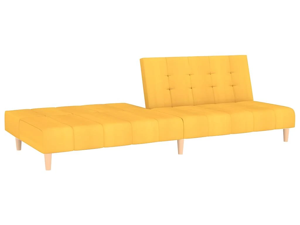 Canapé-lit à 2 Places Jaune Tissu 9 Canapé-lit à 2 Places Jaune Tissu – Image 7