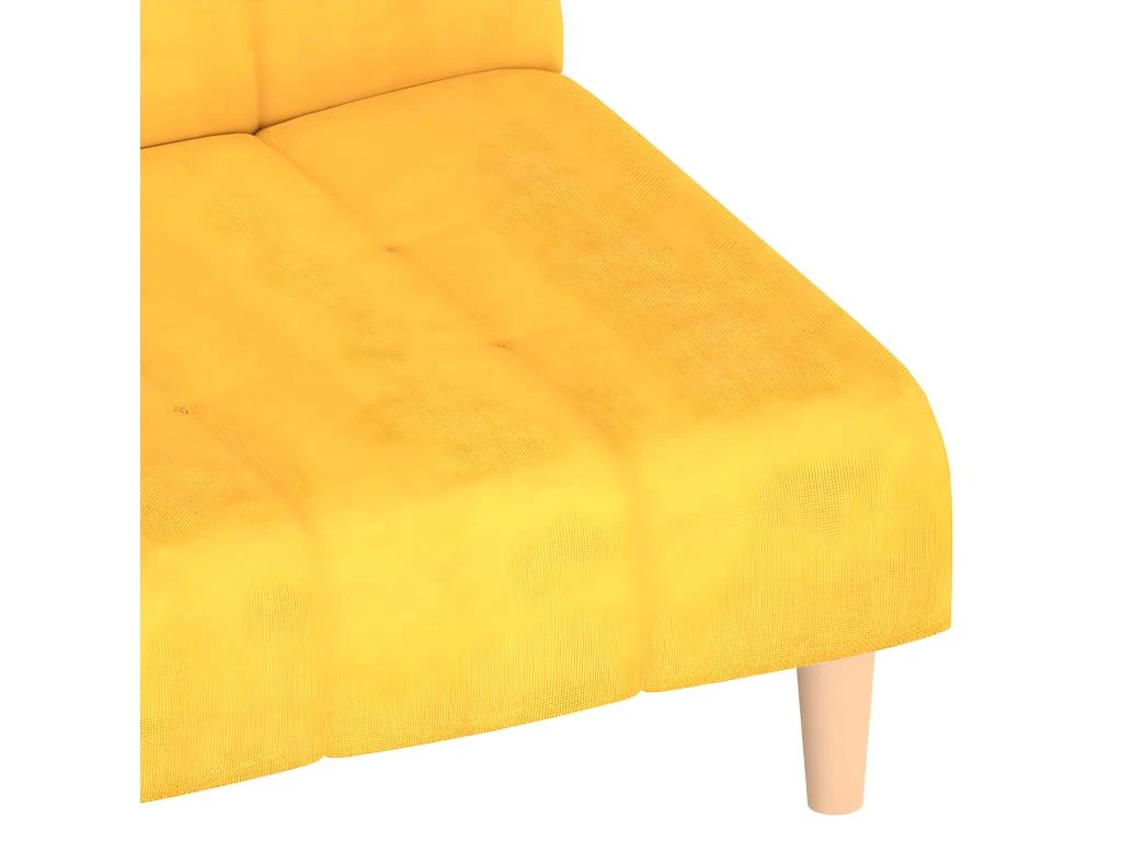 Canapé-lit à 2 Places Jaune Tissu 11 Canapé-lit à 2 Places Jaune Tissu – Image 9