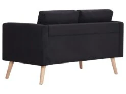 Canapé à 2 Places Tissu Noir -Meubles Soldes Boutique canape 22003175