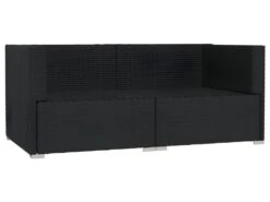 Canapé 2 Places Avec Coussins Noir Résine Tressée -Meubles Soldes Boutique canape 22005595