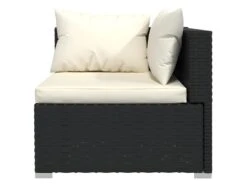 Canapé 2 Places Avec Coussins Noir Résine Tressée -Meubles Soldes Boutique canape 22005599