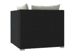 Canapé 2 Places Avec Coussins Noir Résine Tressée -Meubles Soldes Boutique canape 22005601