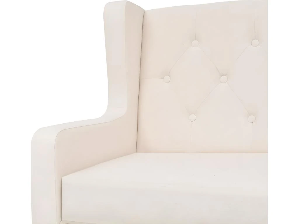 Canapé à 3 Places Tissu Blanc Crème 6 Canapé à 3 Places Tissu Blanc Crème – Image 4