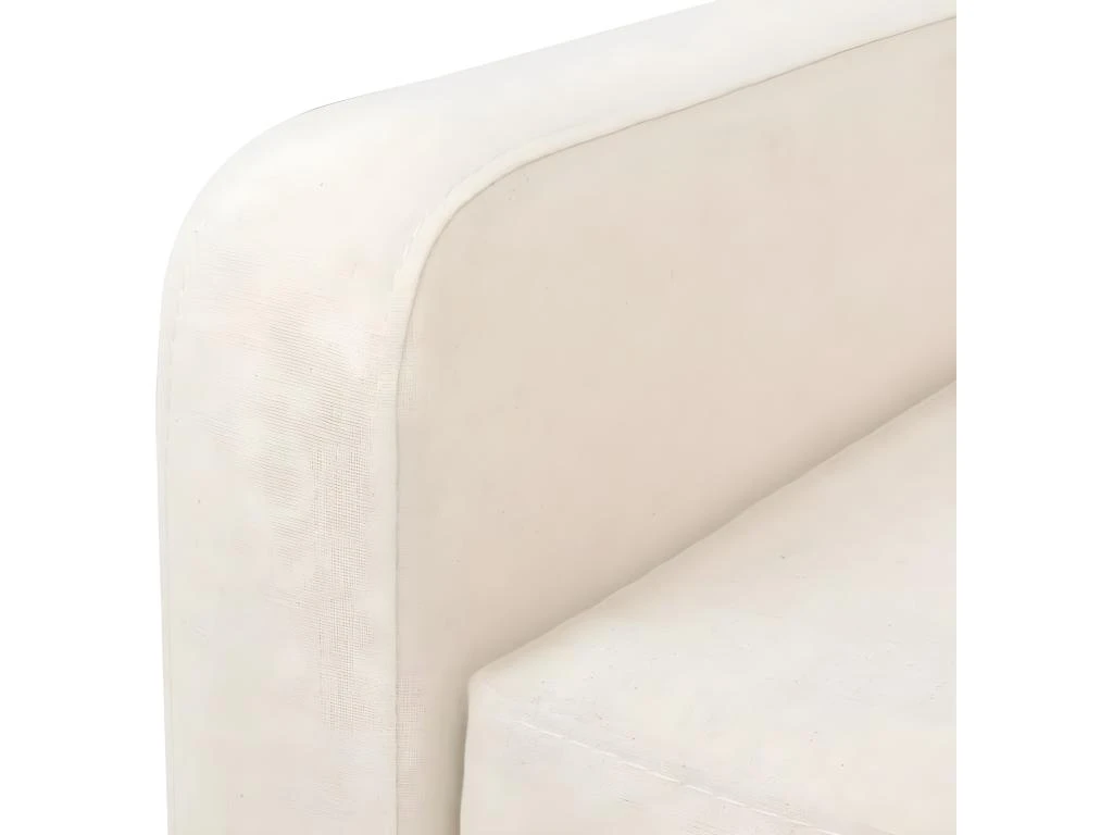 Canapé à 3 Places Tissu Blanc Crème 7 Canapé à 3 Places Tissu Blanc Crème – Image 5