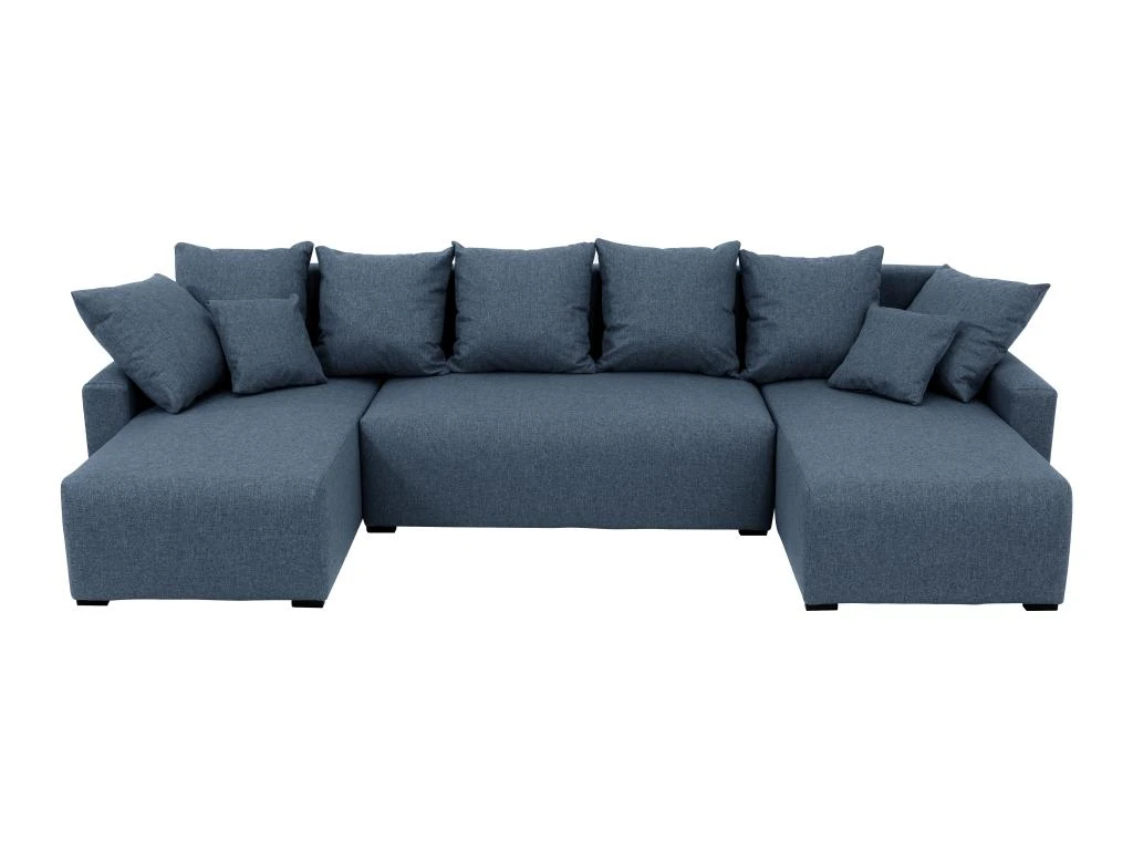 Canapé D'angle Panoramique Convertible En Tissu Bleu LADAZIA 5 Canapé D'angle Panoramique Convertible En Tissu Bleu LADAZIA – Image 3