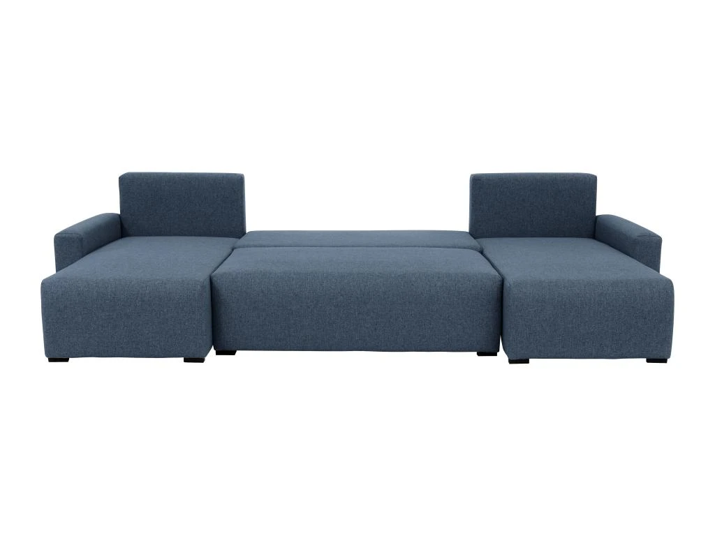 Canapé D'angle Panoramique Convertible En Tissu Bleu LADAZIA 6 Canapé D'angle Panoramique Convertible En Tissu Bleu LADAZIA – Image 4