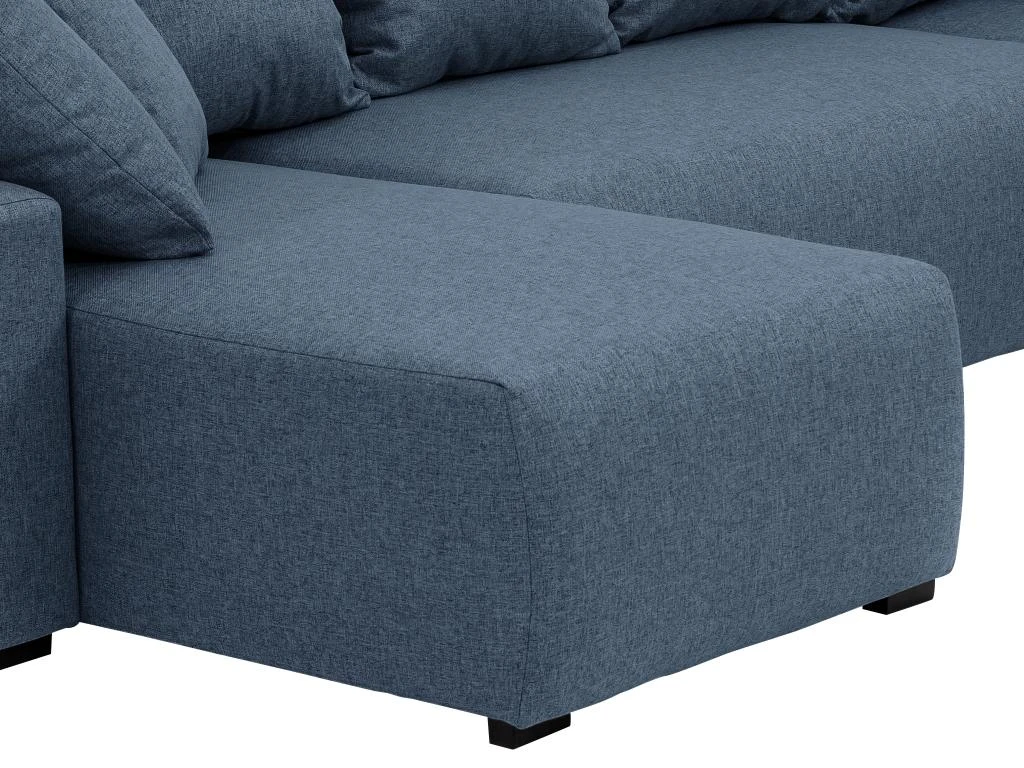 Canapé D'angle Panoramique Convertible En Tissu Bleu LADAZIA 7 Canapé D'angle Panoramique Convertible En Tissu Bleu LADAZIA – Image 5