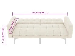 Canapé-lit Crème Tissu -Meubles Soldes Boutique canape 22059805