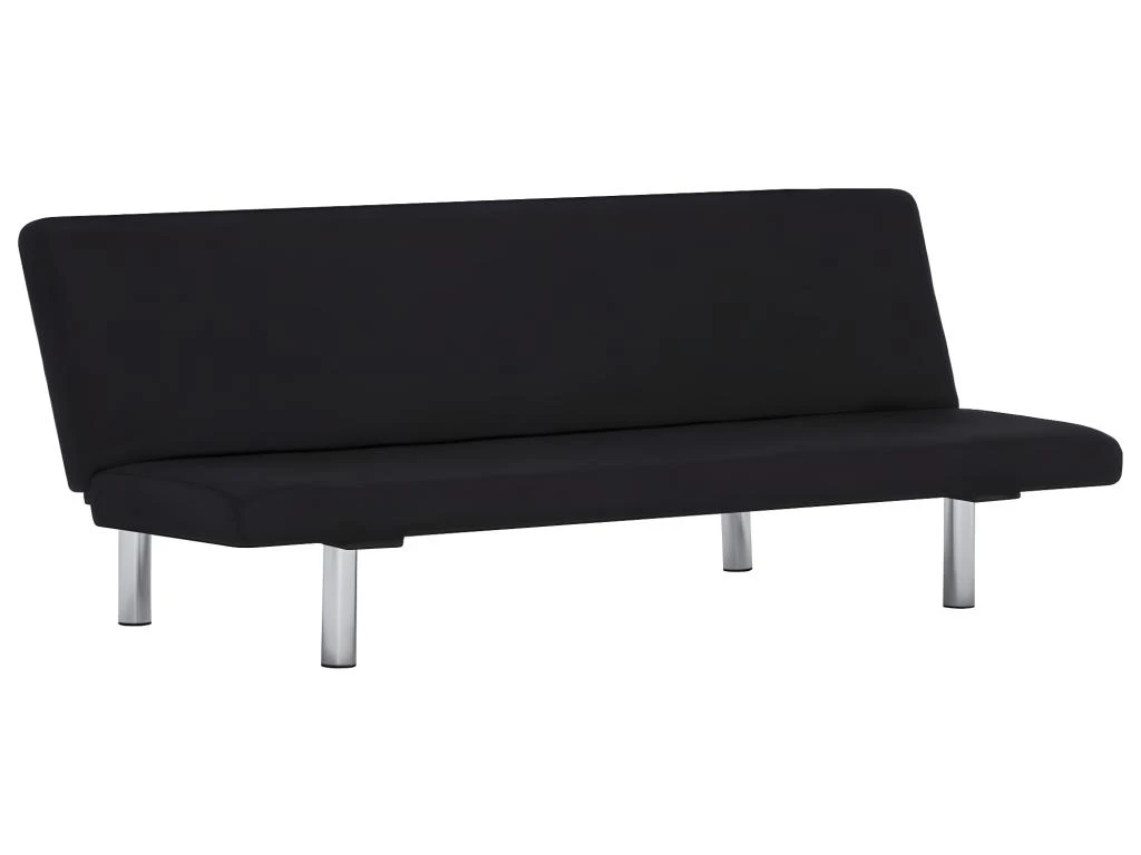 Canapé-lit Noir Polyester 4 Canapé-lit Noir Polyester – Image 2