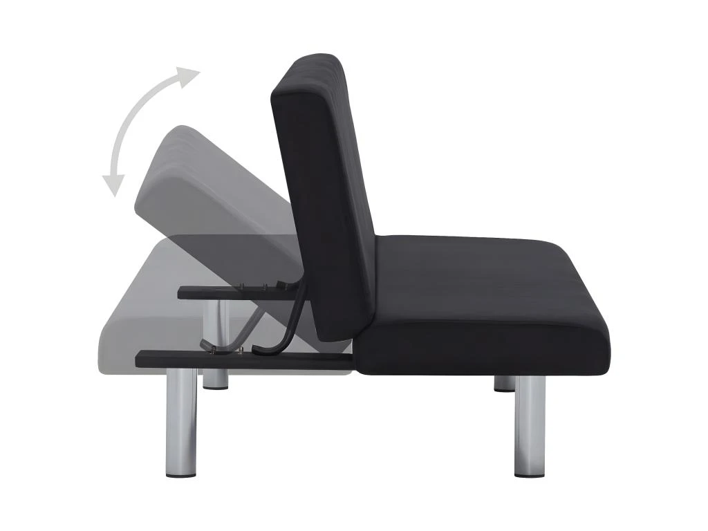 Canapé-lit Noir Polyester 6 Canapé-lit Noir Polyester – Image 4