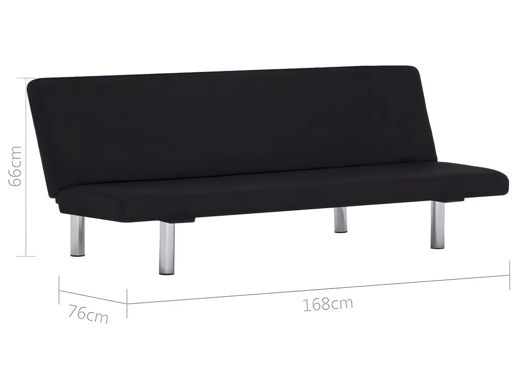 Canapé-lit Noir Polyester 12 Canapé-lit Noir Polyester – Image 10