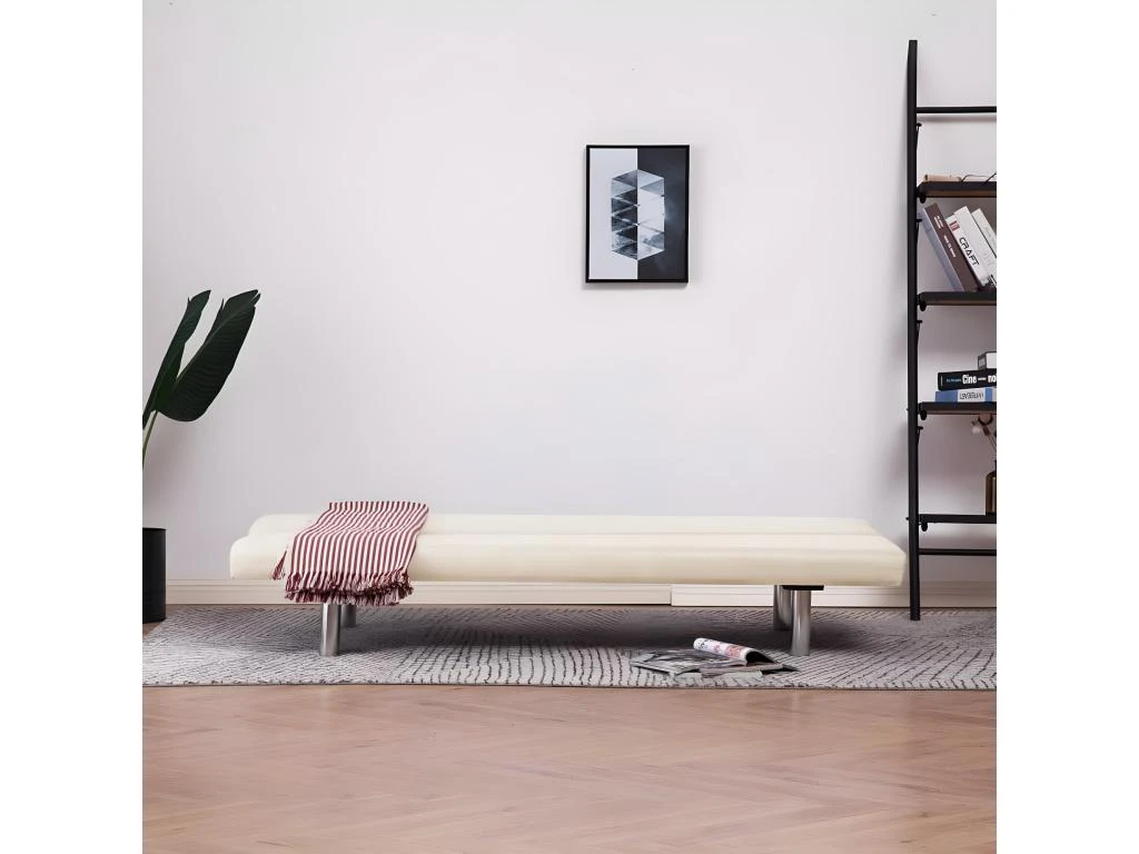 Canapé-lit Crème Polyester 5 Canapé-lit Crème Polyester – Image 3