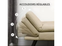 Canapé Convertible IRUN Beige Chanvre -Meubles Soldes Boutique canape 22099405