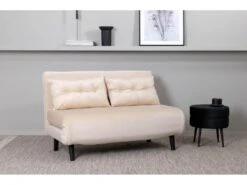 Vicky Canapé-lit Velours Beige. -Meubles Soldes Boutique canape 22105097