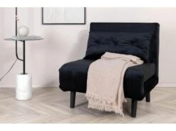 Vicky Canapé-lit ,fauteuil Velours Noir. -Meubles Soldes Boutique canape 22105109