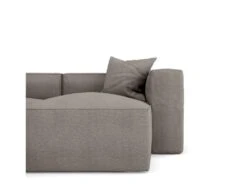 Canapé D'angle Droit Tissu Tramé Taupe -Meubles Soldes Boutique canape 22210317