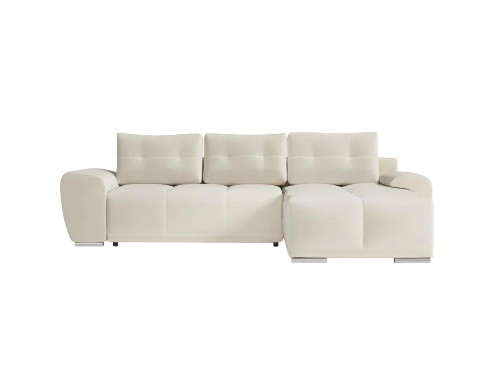 CASSANDRA - Canapé D'angle Convertible Avec Coffre En Tissu - Beige - Angle Droit 3 CASSANDRA - Canapé D'angle Convertible Avec Coffre En Tissu - Beige - Angle Droit