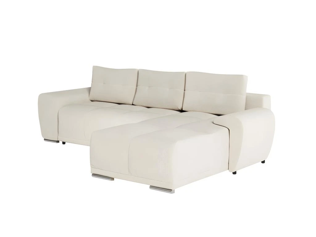 CASSANDRA - Canapé D'angle Convertible Avec Coffre En Tissu - Beige - Angle Droit 7 CASSANDRA - Canapé D'angle Convertible Avec Coffre En Tissu - Beige - Angle Droit – Image 5