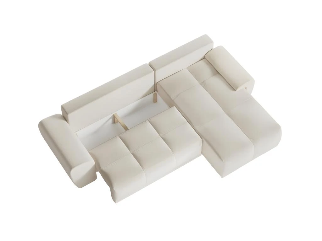 CASSANDRA - Canapé D'angle Convertible Avec Coffre En Tissu - Beige - Angle Droit 10 CASSANDRA - Canapé D'angle Convertible Avec Coffre En Tissu - Beige - Angle Droit – Image 8
