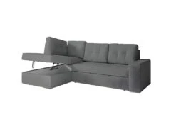 ADEN - Canapé D'angle Convertible Avec Coffre En Tissu - Gris - Angle Gauche -Meubles Soldes Boutique canape 22372227