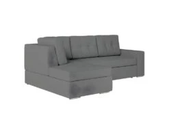 ADEN - Canapé D'angle Convertible Avec Coffre En Tissu - Gris - Angle Gauche -Meubles Soldes Boutique canape 22372231