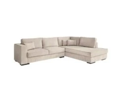 BELAMI - Canapé D'angle 4 Places En Velours Côtelé - Beige - Angle Droit -Meubles Soldes Boutique canape 22372615