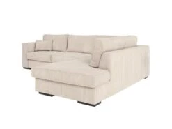 BELAMI - Canapé D'angle 4 Places En Velours Côtelé - Beige - Angle Droit -Meubles Soldes Boutique canape 22372619