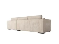 BELAMI - Canapé D'angle 4 Places En Velours Côtelé - Beige - Angle Droit -Meubles Soldes Boutique canape 22372623