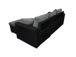 Canapé D'Angle MARIA Réversible Et Convertible Avec Coffre En Simili Et Microfibre - Gris Et Noir -Meubles Soldes Boutique canape 22447797