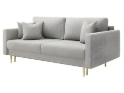 Canapé Convertible - 200 Cm - 3 Places - Gris Clair - VALICO -Meubles Soldes Boutique canape 22704969