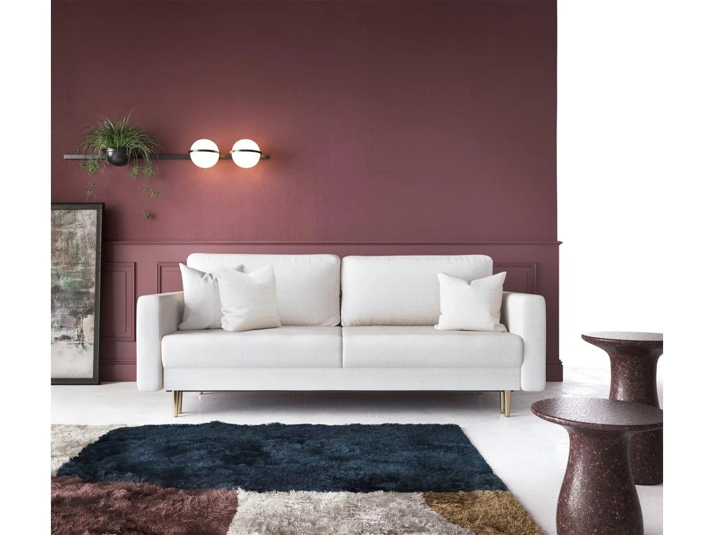 Canapé Convertible - 200 Cm - 3 Places - Crème - VALICO 4 Canapé Convertible - 200 Cm - 3 Places - Crème - VALICO – Image 2