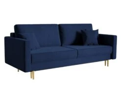 Canapé Convertible - 200 Cm - 3 Places - Velours Hydrophobe - Bleu Marin - VALICO -Meubles Soldes Boutique canape 22704999