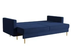 Canapé Convertible - 200 Cm - 3 Places - Velours Hydrophobe - Bleu Marin - VALICO -Meubles Soldes Boutique canape 22705001