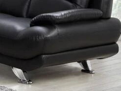 Canapé 3 Places En Simili MUSKO - Noir -Meubles Soldes Boutique canape 227187