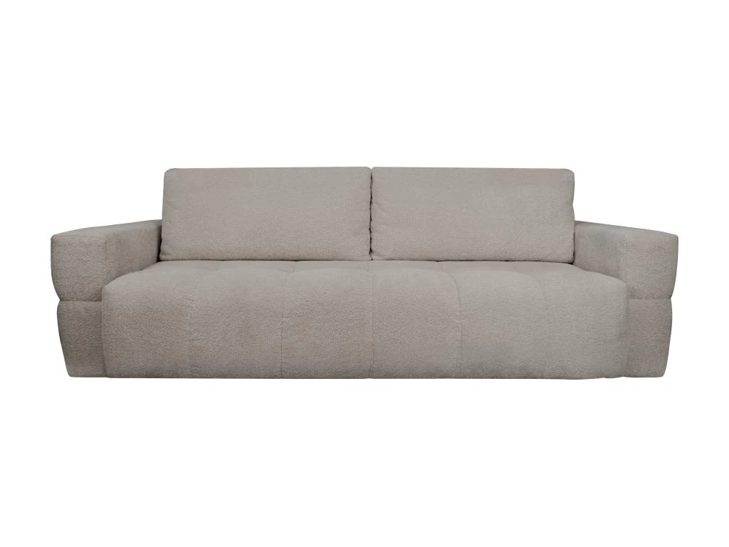 Canapé 3 Places Convertible En Tissu Bouclette Gris Clair ISSORO 5 Canapé 3 Places Convertible En Tissu Bouclette Gris Clair ISSORO – Image 3