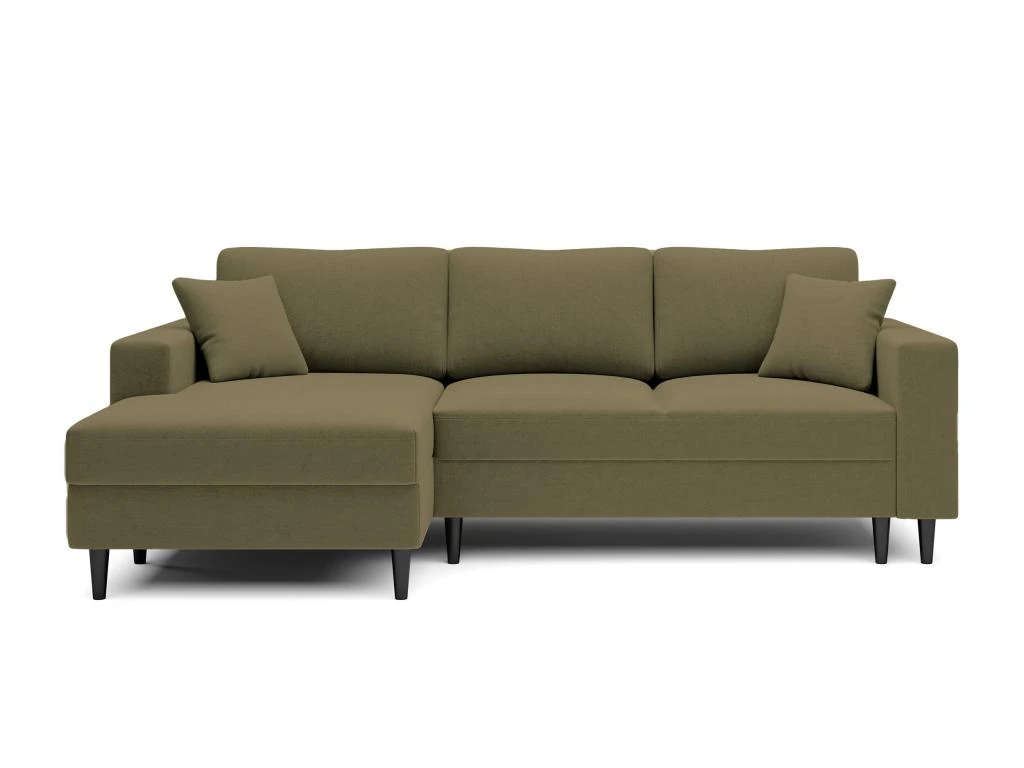 Canapé D'angle - 230 Cm - En L Avec Un Coffre De Rangement - Velours Hydrophobe - Olive - Côté Gauche - NALIKA 4 Canapé D'angle - 230 Cm - En L Avec Un Coffre De Rangement - Velours Hydrophobe - Olive - Côté Gauche - NALIKA – Image 2
