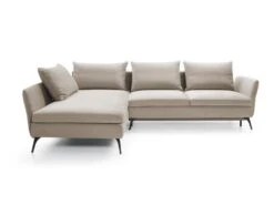 Canapé D'angle - 282 Cm - En L Avec Un Coffre De Rangement - Tissu Hydrophobe - Beige - Côté Gauche - DEMISBAL -Meubles Soldes Boutique canape 22858787