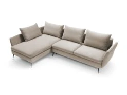 Canapé D'angle - 282 Cm - En L Avec Un Coffre De Rangement - Tissu Hydrophobe - Beige - Côté Gauche - DEMISBAL -Meubles Soldes Boutique canape 22858795