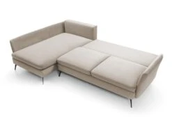 Canapé D'angle - 282 Cm - En L Avec Un Coffre De Rangement - Tissu Hydrophobe - Beige - Côté Gauche - DEMISBAL -Meubles Soldes Boutique canape 22858797