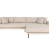 Lido - Canapé D'angle Droit En Tissu Pieds Métal L290cm - Couleur - Beige