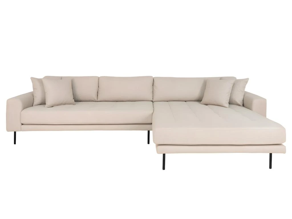 Lido - Canapé D'angle Droit En Tissu Pieds Métal L290cm - Couleur - Beige 3 Lido - Canapé D'angle Droit En Tissu Pieds Métal L290cm - Couleur - Beige