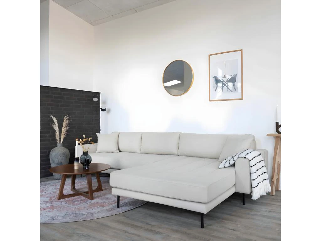 Lido - Canapé D'angle Droit En Tissu Pieds Métal L290cm - Couleur - Beige 4 Lido - Canapé D'angle Droit En Tissu Pieds Métal L290cm - Couleur - Beige – Image 2