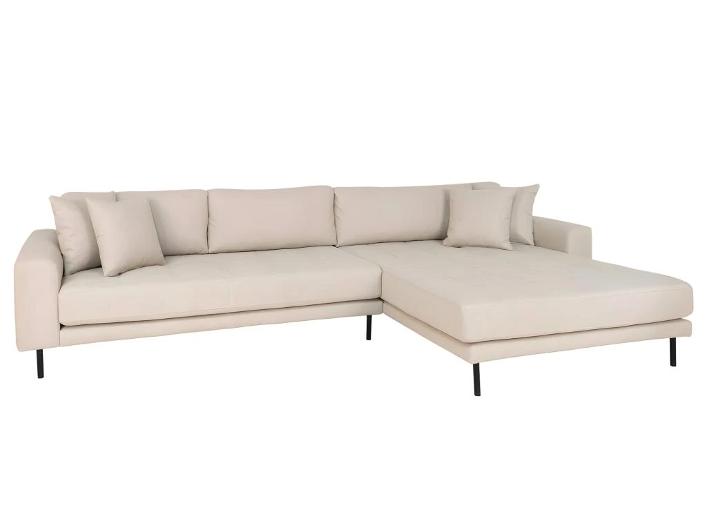 Lido - Canapé D'angle Droit En Tissu Pieds Métal L290cm - Couleur - Beige 5 Lido - Canapé D'angle Droit En Tissu Pieds Métal L290cm - Couleur - Beige – Image 3