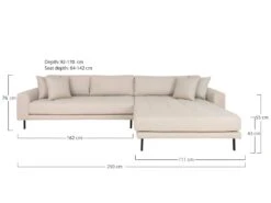 Lido - Canapé D'angle Droit En Tissu Pieds Métal L290cm - Couleur - Beige 13 Lido - Canapé D'angle Droit En Tissu Pieds Métal L290cm - Couleur - Beige -Meubles Soldes Boutique canape 23004377
