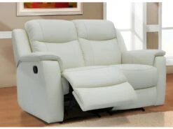 Canapé 2 Places Relax EVASION En Cuir - Blanc Ivoire