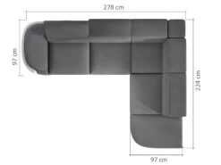 Canapé D'angle Convertible En Tissu Et Simili MYSEN - Gris Et Anthracite - Angle Droit -Meubles Soldes Boutique canape 235615